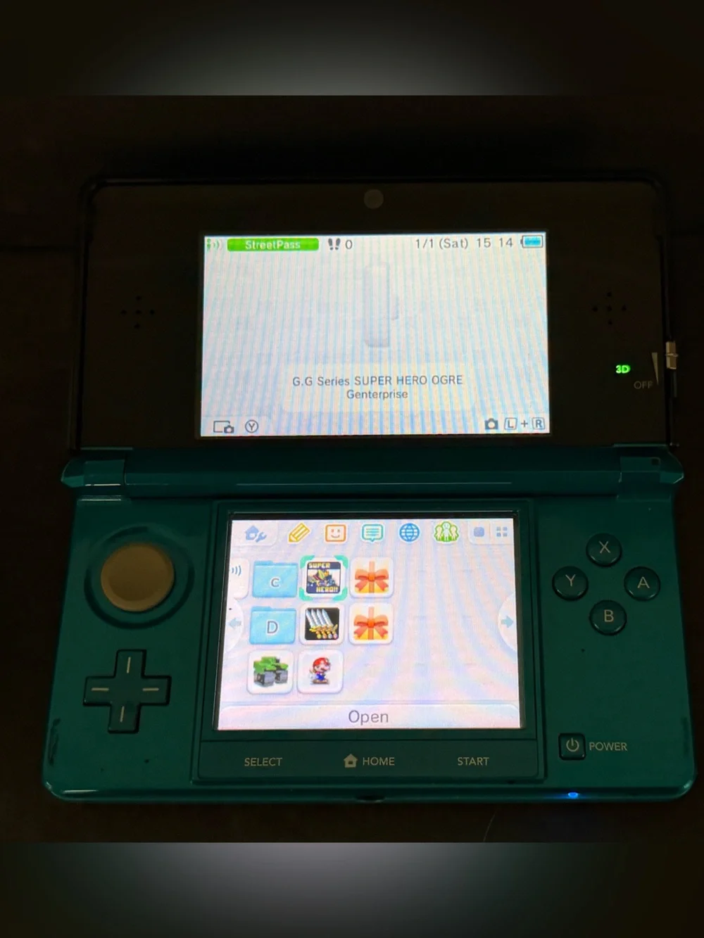 Nintendo 3DS Aqua Blue Handheld Handheld Console System CTR-001 Tested